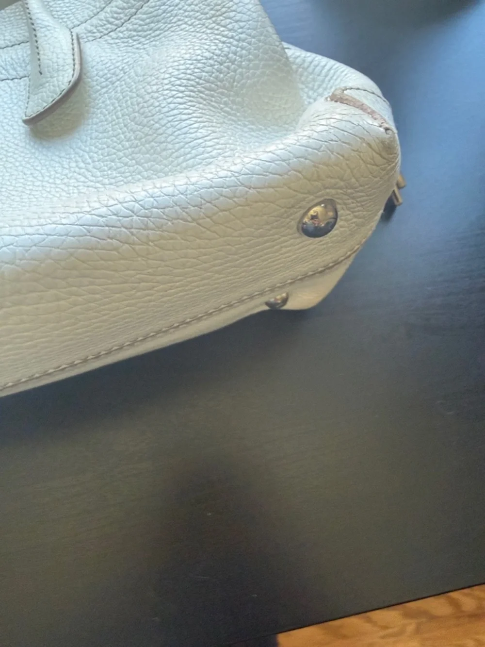 TOD'S Cream-White Pebbled Leather Tote with Top Handles - Picture 5 of 17